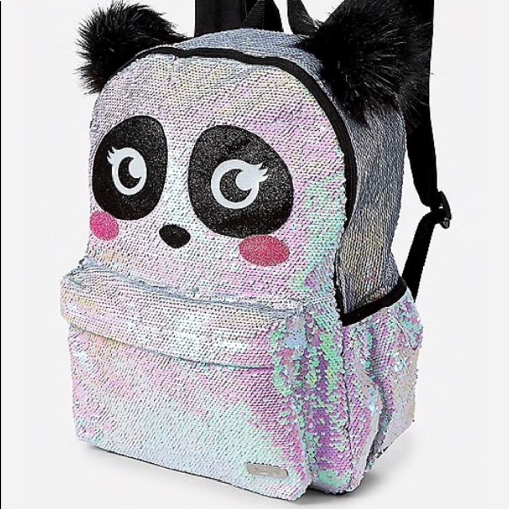 NWT Justice Panda Flip Sequin Backpack